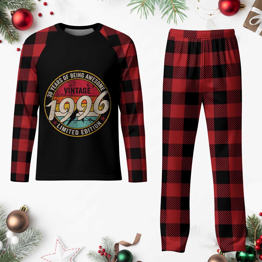 30th Birthday Plaid Pajama Set Vintage 1996 Limited Edition Funny 30 Year Old Gift