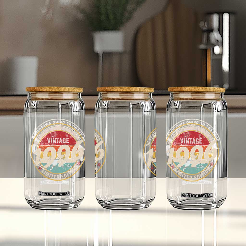 30th Birthday Glass Can Vintage 1996 Limited Edition Funny 30 Year Old Gift