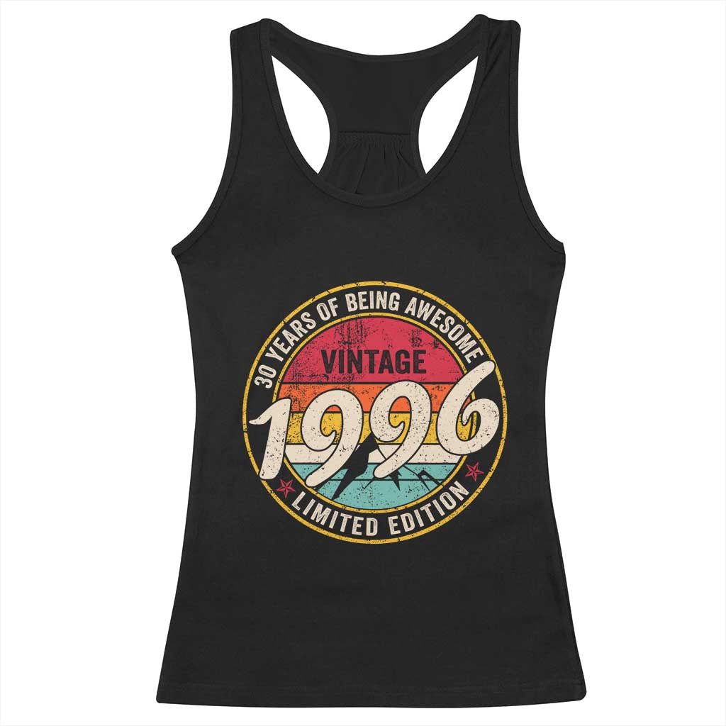 30th Birthday Racerback Tank Top Vintage 1996 Limited Edition Funny 30 Year Old Gift