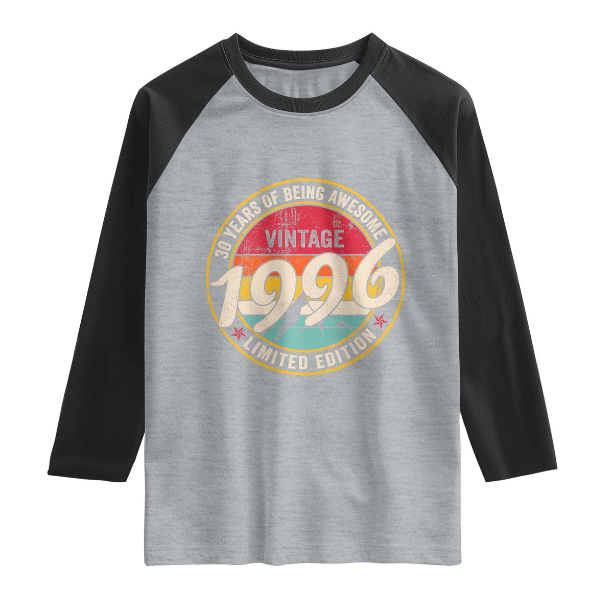 30th Birthday Raglan Shirt Vintage 1996 Limited Edition Funny 30 Year Old Gift