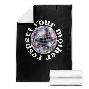 Disco Ball Respect Your Mother Throw Blanket Black and White Concert Mirrorball Retro