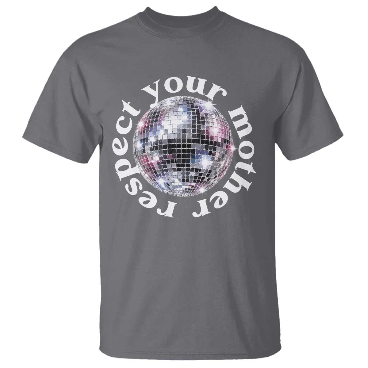 Disco Ball Respect Your Mother T Shirt Black and White Concert Mirrorball Retro