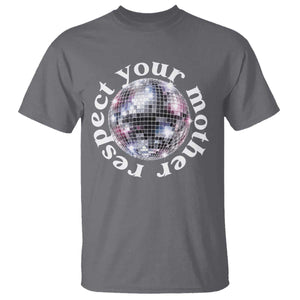 Disco Ball Respect Your Mother T Shirt Black and White Concert Mirrorball Retro