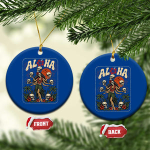 Aloha Skull Ceramic Ornament Hibiscus Flower Hula Dancer Dark Tropical Beach Gothic Hawaiian Vibe TS10 1pc Blue Print Your Wear