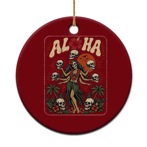 Aloha Skull Ceramic Ornament Hibiscus Flower Hula Dancer Dark Tropical Beach Gothic Hawaiian Vibe TS10 1pc Red Print Your Wear