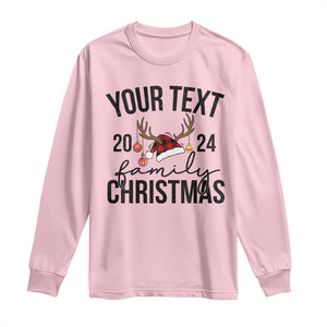 Personalized Matching Family Christmas Long Sleeve Shirt Custom Name Xmas Gift TS10 Light Pink Print Your Wear