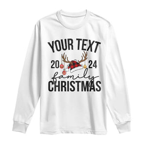 Personalized Matching Family Christmas Long Sleeve Shirt Custom Name Xmas Gift TS10 White Print Your Wear