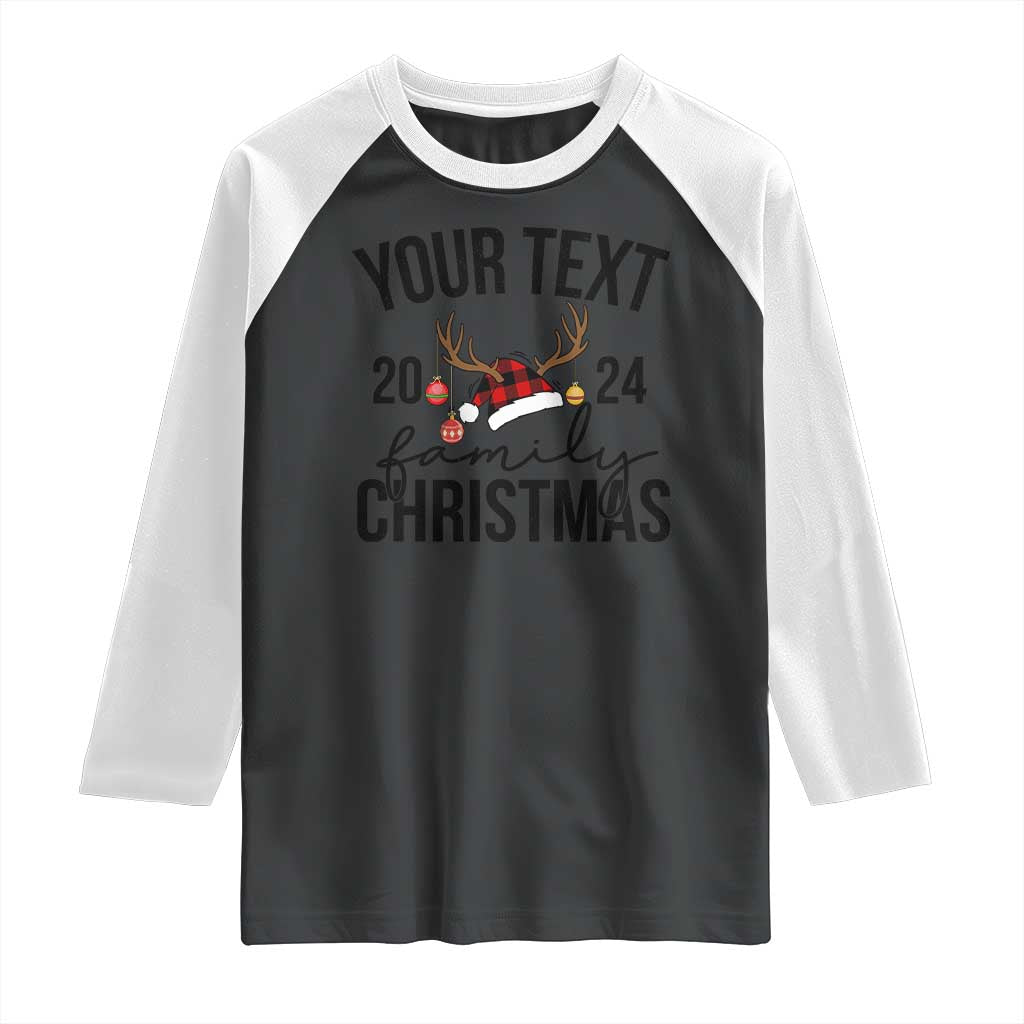 Personalized Matching Family Christmas Raglan Shirt Custom Name Xmas Gift TS10 Black White Print Your Wear