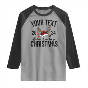 Personalized Matching Family Christmas Raglan Shirt Custom Name Xmas Gift TS10 Sport Gray Black Print Your Wear