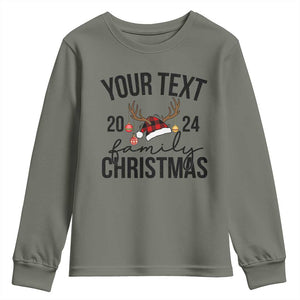 Personalized Matching Family Christmas Youth Sweatshirt Custom Name Xmas Gift TS10 Military Green Print Your Wear