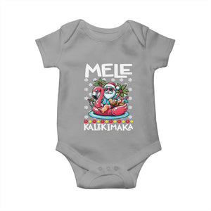 Mele Kalikimaka Hawaiian Christmas Santa Baby Onesie Palm Tree Beach Tropical Hawaii Xmas TS10 Sport Gray Print Your Wear