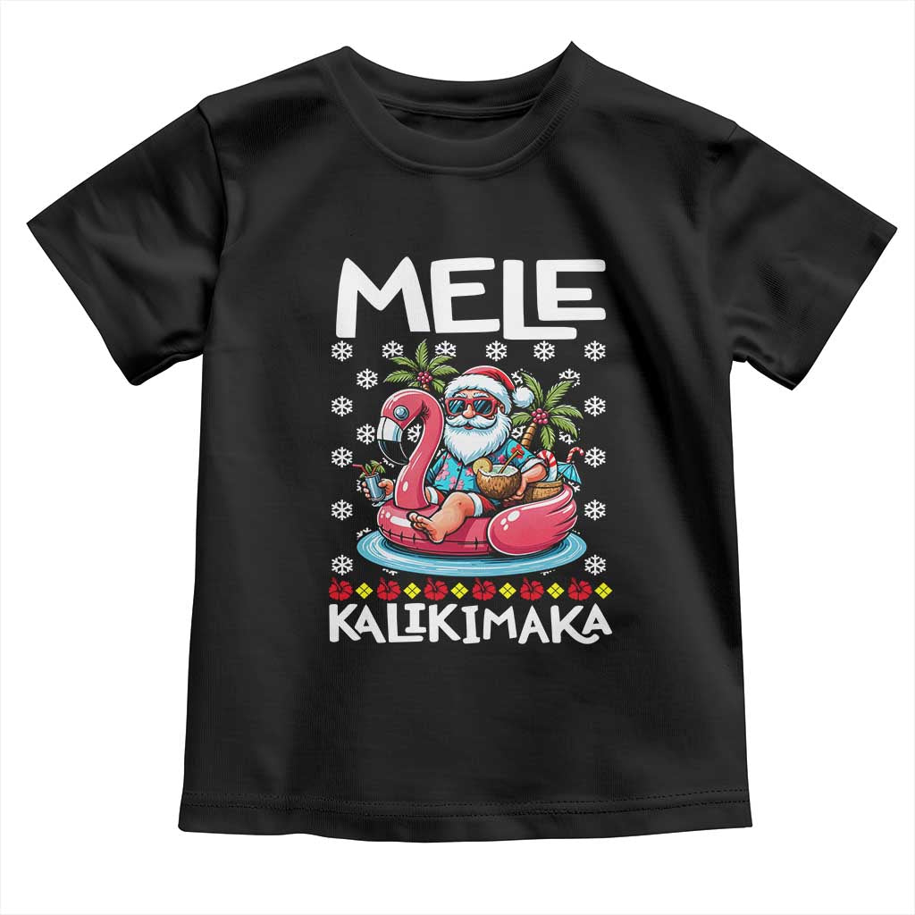 Mele Kalikimaka Hawaiian Christmas Santa Baby Shirt Palm Tree Beach Tropical Hawaii Xmas TS10 Black Print Your Wear