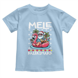 Mele Kalikimaka Hawaiian Christmas Santa Baby Shirt Palm Tree Beach Tropical Hawaii Xmas TS10 Light Blue Print Your Wear