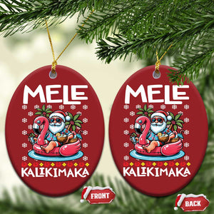 Mele Kalikimaka Hawaiian Christmas In July Hawaii Santa Christmas Ornament Palm Tree Beach Tropical Xmas Gift Family Holiday TS10 Oval Red Print Your Wear