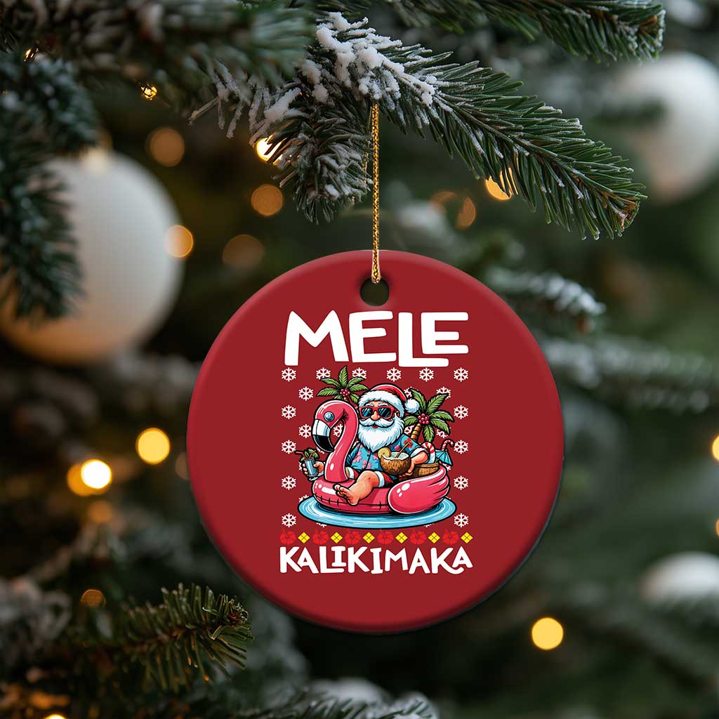 Mele Kalikimaka Hawaiian Christmas In July Hawaii Santa Christmas Ornament Palm Tree Beach Tropical Xmas Gift Family Holiday TS10 Print Your Wear