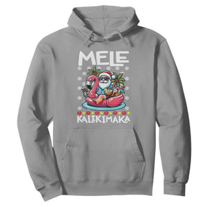 Mele Kalikimaka Hawaiian Christmas Santa Hoodie Palm Tree Beach Tropical Hawaii Xmas TS10 Sport Gray Print Your Wear