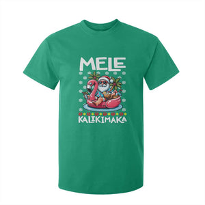 Mele Kalikimaka Hawaiian Christmas Santa T Shirt For Kid Palm Tree Beach Tropical Hawaii Xmas TS10 Irish Green Print Your Wear