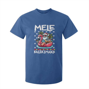 Mele Kalikimaka Hawaiian Christmas Santa T Shirt For Kid Palm Tree Beach Tropical Hawaii Xmas TS10 Royal Blue Print Your Wear