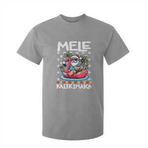 Mele Kalikimaka Hawaiian Christmas Santa T Shirt For Kid Palm Tree Beach Tropical Hawaii Xmas TS10 Sport Gray Print Your Wear