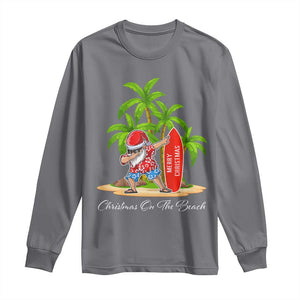 Hawaiian Christmas Santa Long Sleeve Shirt Christmas On The Beach Vacation TS10 Charcoal Print Your Wear