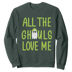 Halloween Boo Ghost Cute Costume Sweatshirt Funny All The Ghouls Love Me Shirt Boys Toddler Girls Kids Youth TS10 Dark Forest Green Print Your Wear