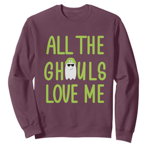 Halloween Boo Ghost Cute Costume Sweatshirt Funny All The Ghouls Love Me Shirt Boys Toddler Girls Kids Youth TS10 Maroon Print Your Wear