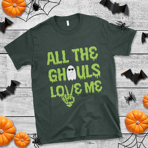 Halloween Skeleton Boo Ghost Cute Costume T Shirt Funny All The Ghouls Love Me Shirt Boys Toddler Girls Kids Youth TS10 Dark Forest Green Print Your Wear