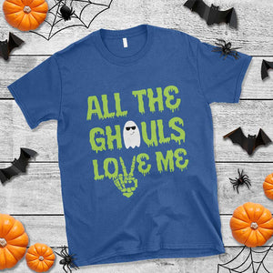 Halloween Skeleton Boo Ghost Cute Costume T Shirt Funny All The Ghouls Love Me Shirt Boys Toddler Girls Kids Youth TS10 Royal Blue Print Your Wear