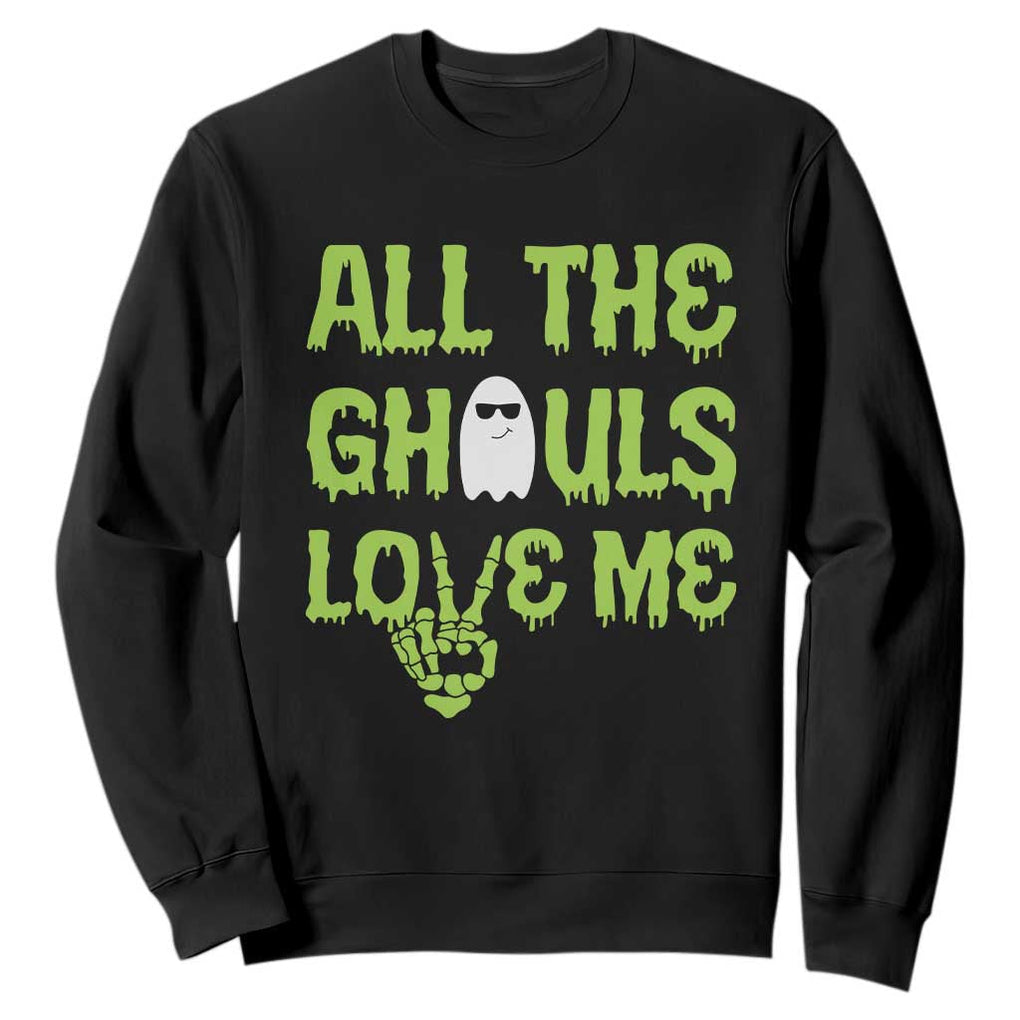 Halloween Skeleton Boo Ghost Cute Costume Sweatshirt Funny All The Ghouls Love Me Shirt Boys Toddler Girls Kids Youth TS10 Black Print Your Wear