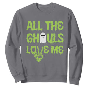 Halloween Skeleton Boo Ghost Cute Costume Sweatshirt Funny All The Ghouls Love Me Shirt Boys Toddler Girls Kids Youth TS10 Charcoal Print Your Wear