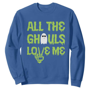 Halloween Skeleton Boo Ghost Cute Costume Sweatshirt Funny All The Ghouls Love Me Shirt Boys Toddler Girls Kids Youth TS10 Royal Blue Print Your Wear