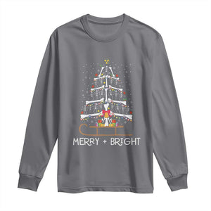 Christmas Radiology Long Sleeve Shirt Merry and Bright Dancing Skeleton Xmas Tree Rad Tech Gift TS10 Charcoal Print Your Wear