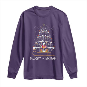 Christmas Radiology Long Sleeve Shirt Merry and Bright Dancing Skeleton Xmas Tree Rad Tech Gift TS10 Purple Print Your Wear