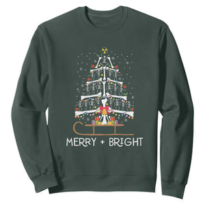 Christmas Radiology Sweatshirt Merry and Bright Dancing Skeleton Xmas Tree Rad Tech Gift TS10 Dark Forest Green Print Your Wear