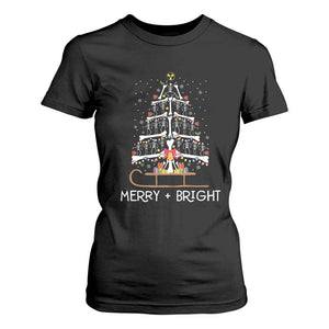 Christmas Radiology T Shirt For Women Merry and Bright Dancing Skeleton Xmas Tree Rad Tech Gift TS10 Black Print Your Wear