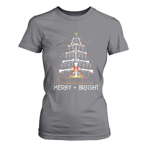 Christmas Radiology T Shirt For Women Merry and Bright Dancing Skeleton Xmas Tree Rad Tech Gift TS10 Charcoal Print Your Wear