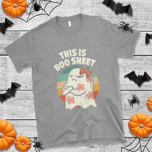 Retro Halloween Costume Women T Shirt This Is Boo Sheet Cute Spooky Ghost TS10 Sport Gray Print Your Wear