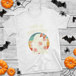 Retro Halloween Costume Women T Shirt This Is Boo Sheet Cute Spooky Ghost TS10 White Print Your Wear