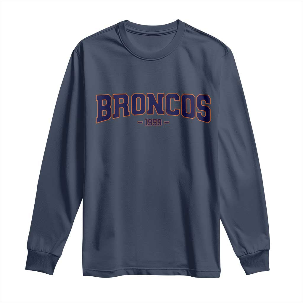 Vintage DFB Long Sleeve Shirt Classic Game Day Print Retro Varsity Football Team Name TS10 Navy Print Your Wear