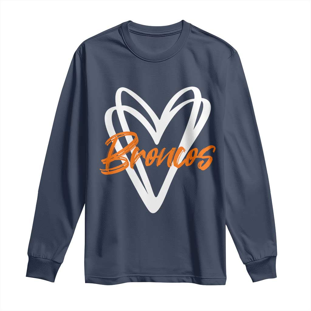 Vintage DFB Long Sleeve Shirt Football Team Fans Heart Graphic Game Day TS10 Navy Print Your Wear