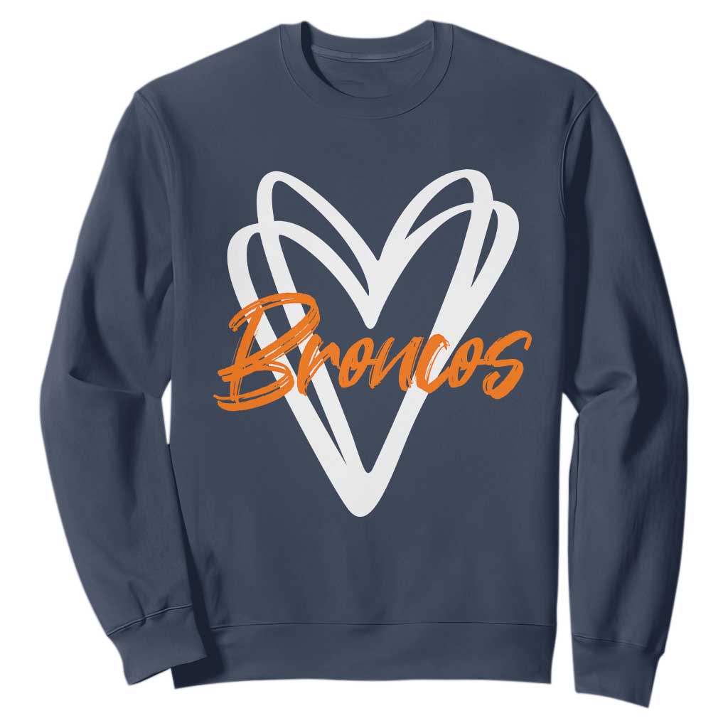 Vintage DFB Sweatshirt Football Team Fans Heart Graphic Game Day TS10 Navy Print Your Wear