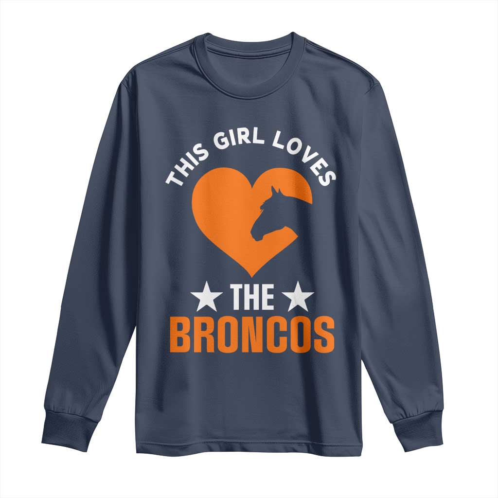 This Girl Loves The DFB Long Sleeve Shirt Vintage Football Inspirational Game Day TS10 Navy Print Your Wear