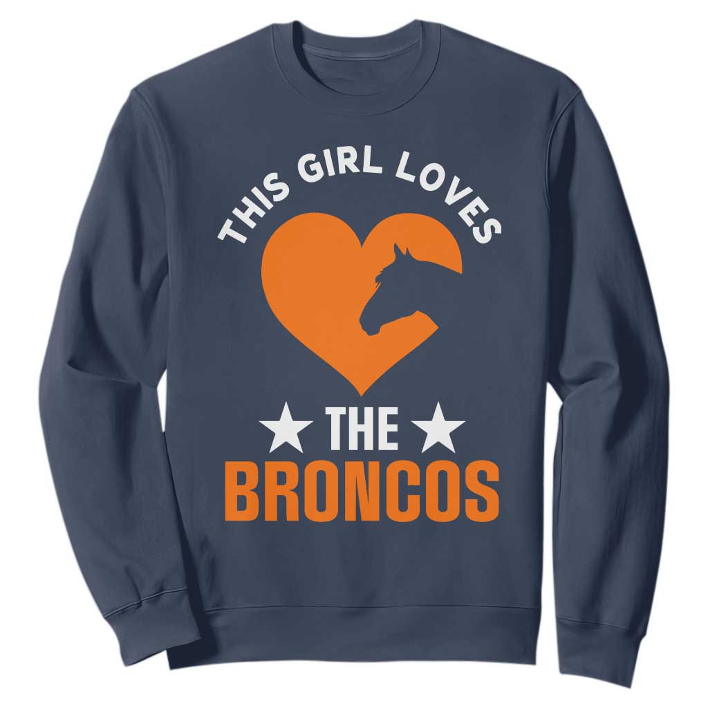 This Girl Loves The DFB Sweatshirt Vintage Football Inspirational Game Day TS10 Navy Print Your Wear