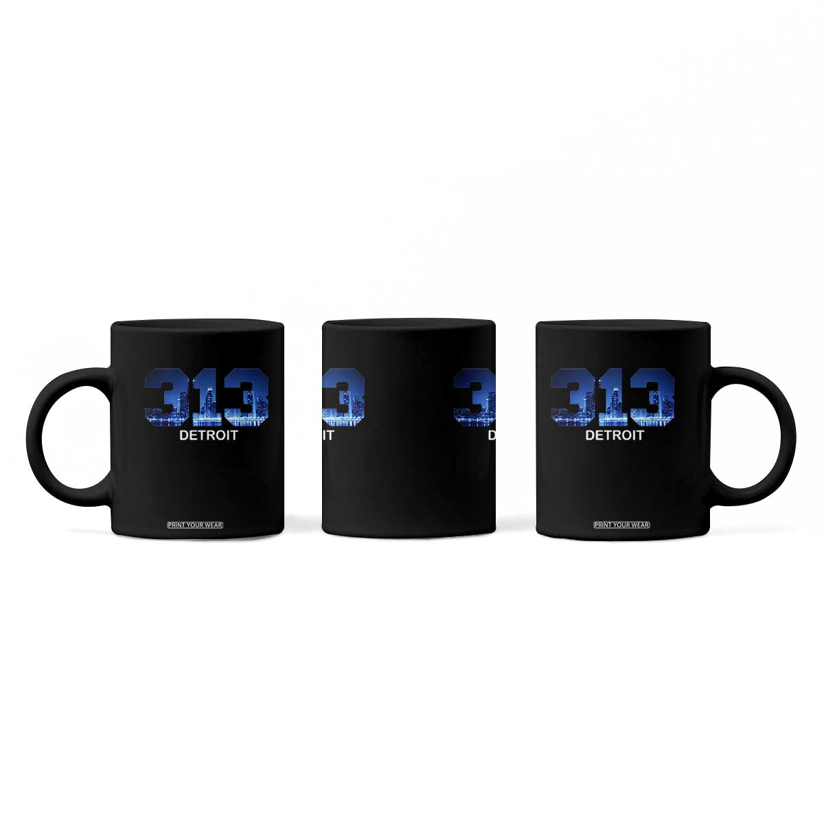 Vintage Detroit Michigan 313 Coffee Mug Area Code Skyline TS10 Print Your Wear