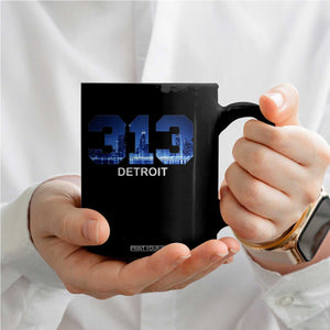 Vintage Detroit Michigan 313 Coffee Mug Area Code Skyline TS10 Print Your Wear