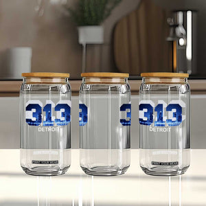 Vintage Detroit Michigan 313 Glass Can Area Code Skyline TS10 Print Your Wear