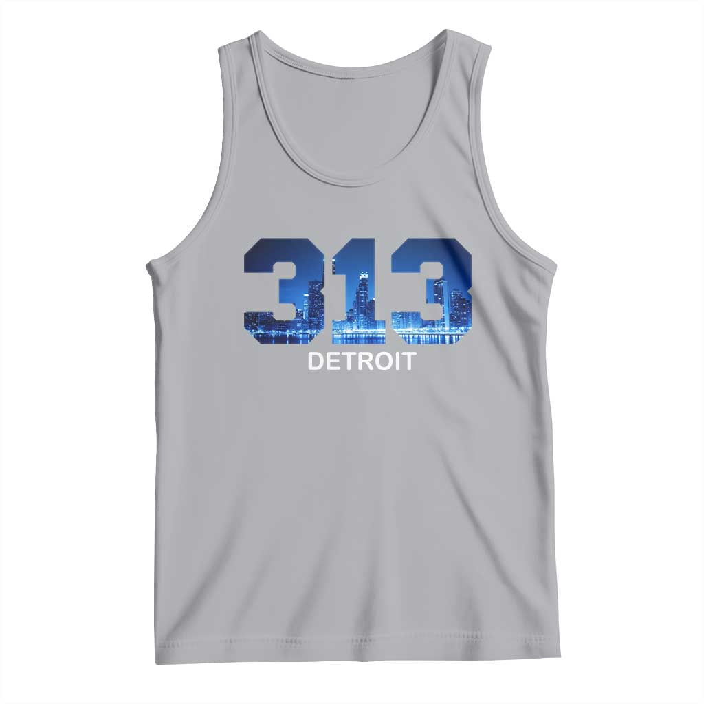 Vintage Detroit Michigan 313 Tank Top Area Code Skyline TS10 Athletic Heather Print Your Wear