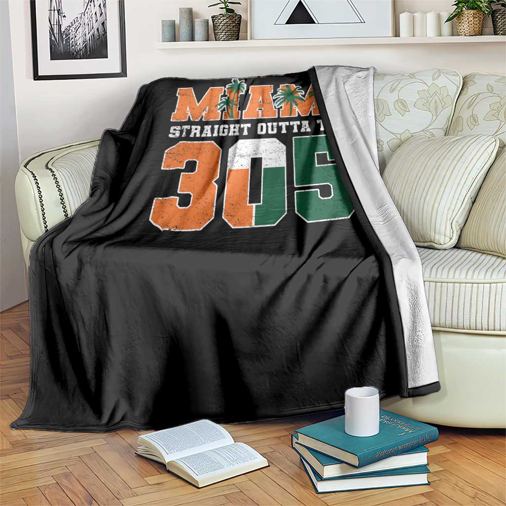 Straight Outta The 305 Miami Throw Blanket Area Code Florida Pride TS10 Print Your Wear