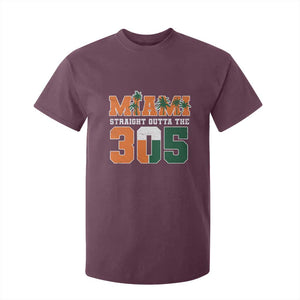 Straight Outta The 305 Miami T Shirt For Kid Area Code Florida Pride TS10 Maroon Print Your Wear