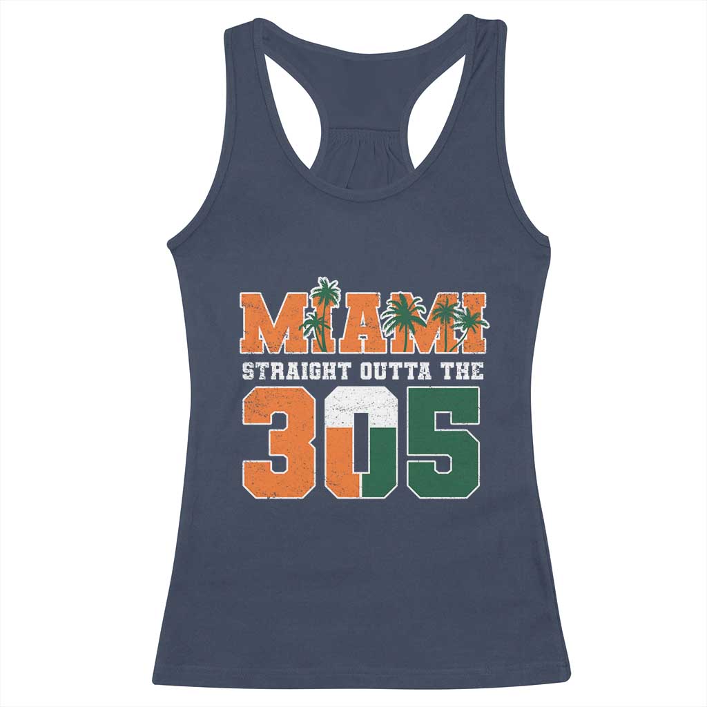 Straight Outta The 305 Miami Racerback Tank Top Area Code Florida Pride TS10 Navy Print Your Wear